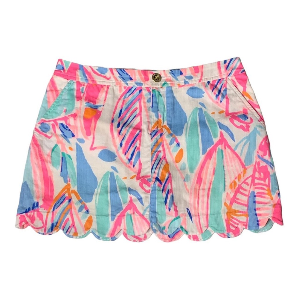 Lilly Pulitzer Colette Skort Scalloped Hem Colorful Pink Blue Summer Beach Sz 2